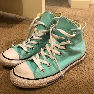 Converse Women's High-Top Sneakers in Aqua and White